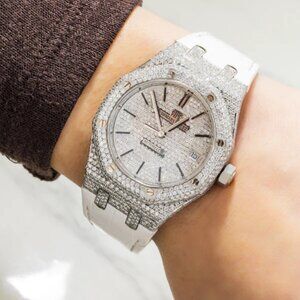 Audemars Piguet Royal Oak Selfwinding 15450ST 37MM Diamond Dial And Bezel